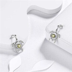 Adjustable Turtle Earrings Aurora Tears Set Celtic Spiral 925 Sterling Silver